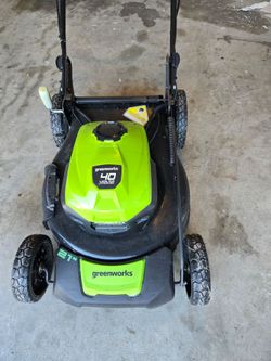 Greenworks 40V lawnmower with batteries