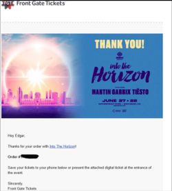 2x 2 day GA into the horizon tickets