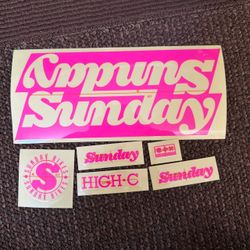 SUNDAY HIGH C COMPLETE BIKE STICKER KIT Gloss Hot Pink