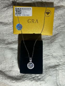 3 carat halo necklace 18-20”