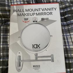 Miusco Wall Mount Vanity Makeup Mirror 