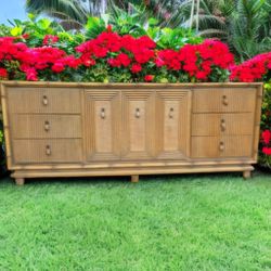 Mid-Century American of Martinsville Fluted Bamboo Dresser