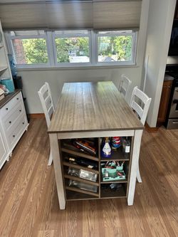 Dining table and four chairs
