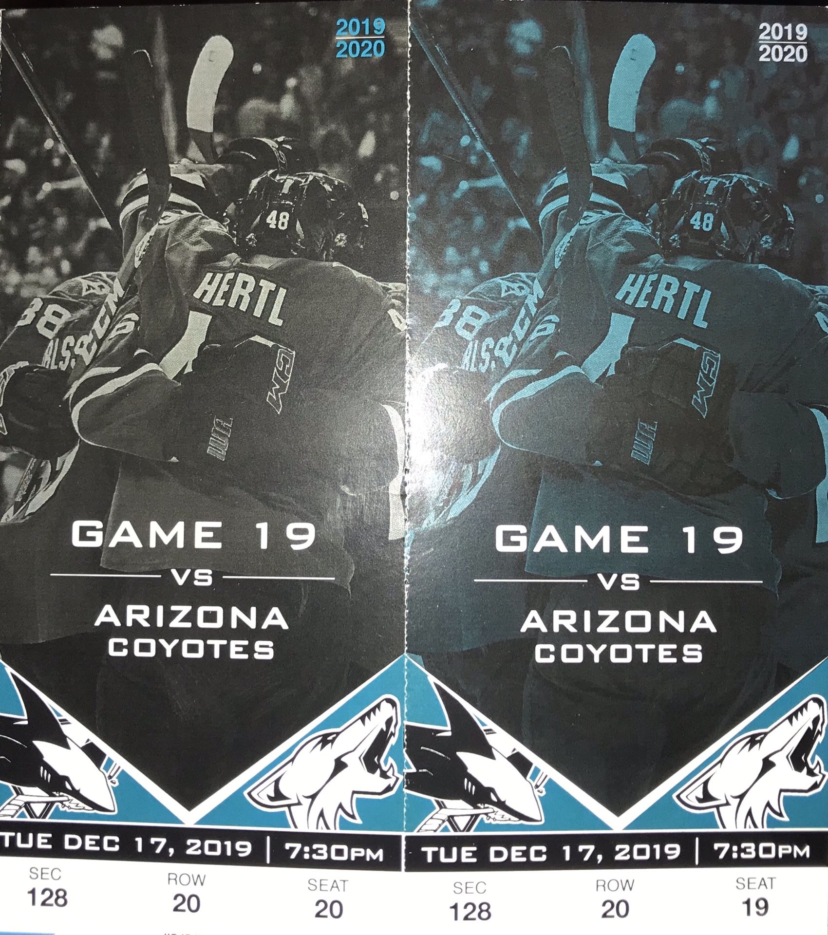 Game 19 Vs Arizona Coyotes this dec 17 ,2019