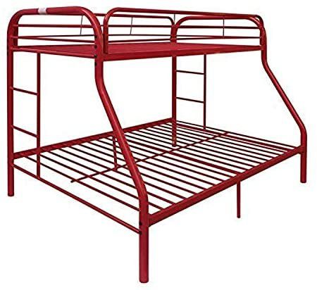 METAL BUNK BED TWIN OVER FULL RED
