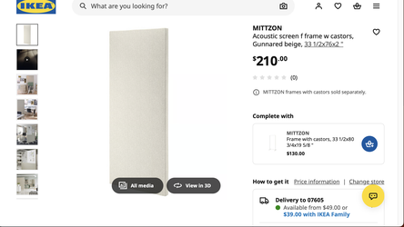 Brand new IKEA MITTZON Acoustic Screen