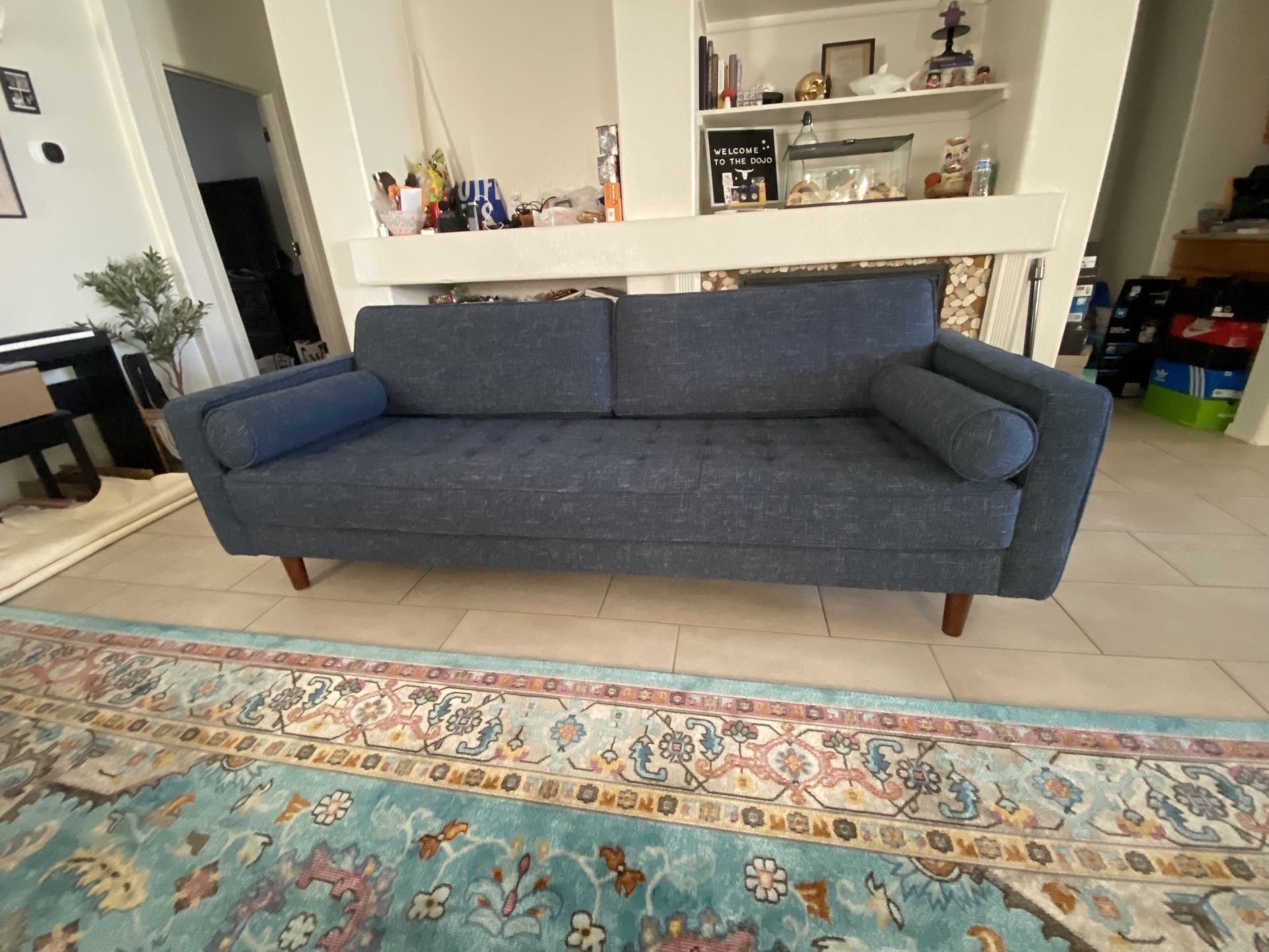Sofa Couch Navy Blue - FREE - Pickup only