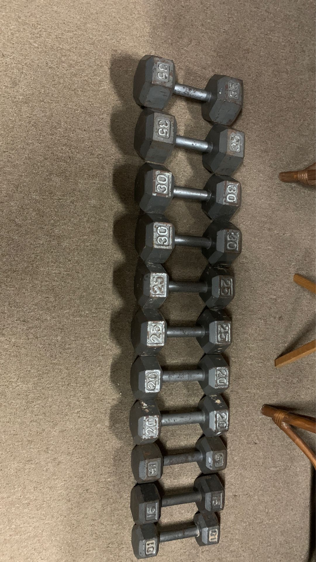 Dumbbells 35 Lbs to 10lbs