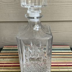 Vintage Crystal Clear Cut Glass Bottle and Glass Bottle 1970s