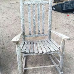 Raw wood rocking chair