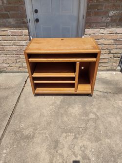 Rolling Wood Computer Desk