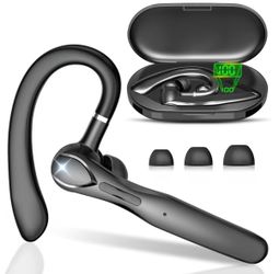 Bluetooth Headset Wireless Earpiece Noise Cancelling Mic 55H Battery