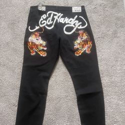 Ed Hardy Jeans Pants Black 