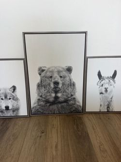 Black and White Animal Canvas Wall Art