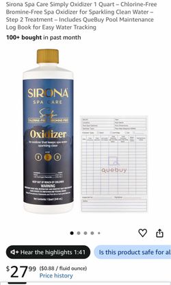 Oxidizer to keep spa water sparkling clean