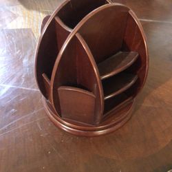 Circular Wood Desk Organizer Lazy Susan
