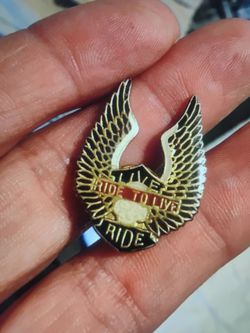 1983 Live to Ride to Live leather jacket pin Vintage Harley Davidson