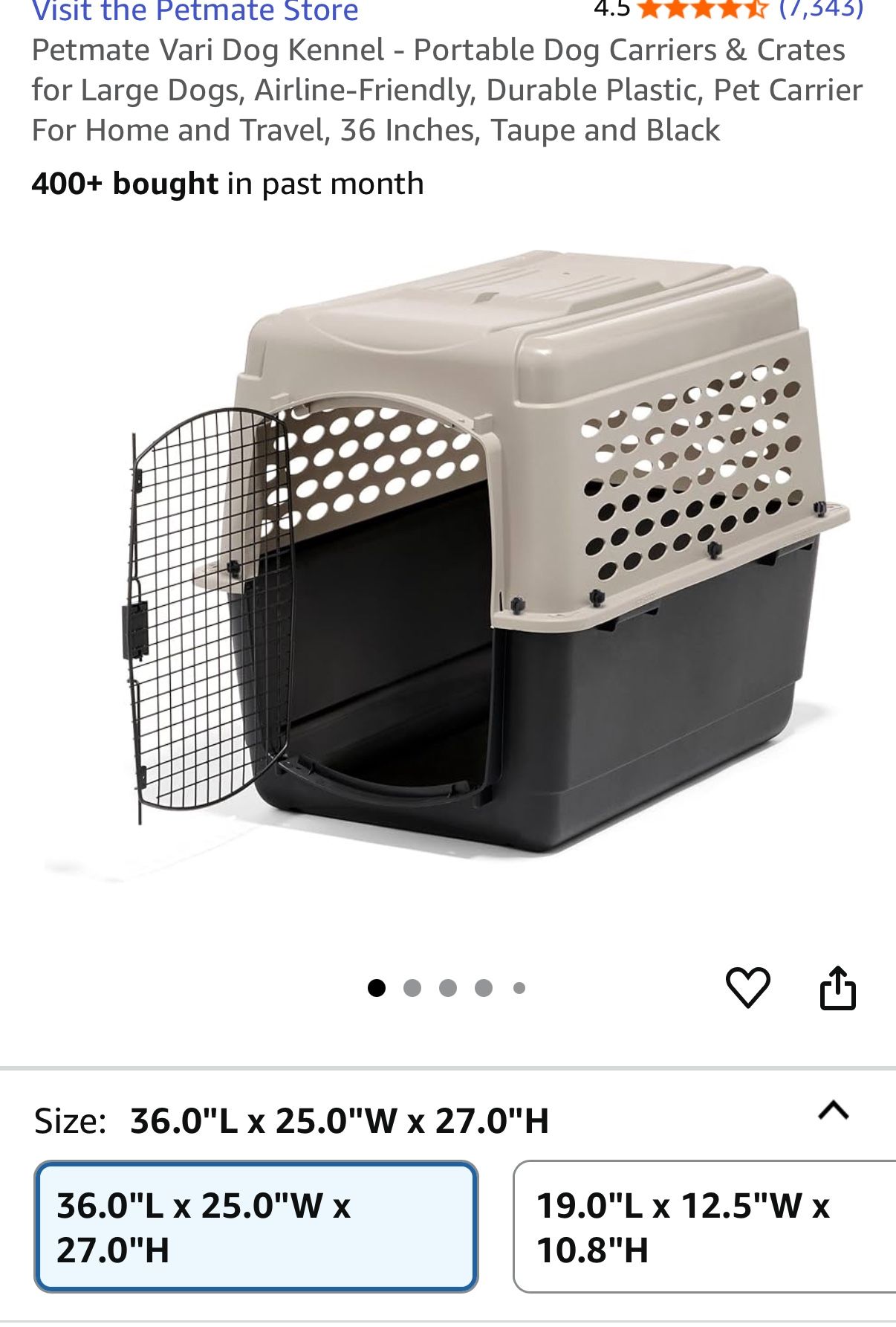 Large Dog Kennel With Kong Brand Orthopedic Liner - TSA Approved