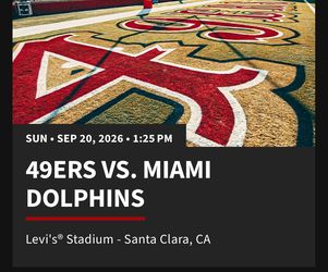 49ers Vs Miami 09/20/2026 With All You Can Eat & Drink