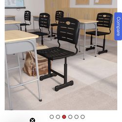 Adjustable Height Student Chair with Pedestal Frame