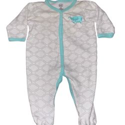 Luvable Friends White Elephant Onesie Long Sleeve One-Piece Unisex Size LG  6-9M