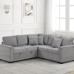 Ariel Grey Sectional With Pull-Out Bed 😍😍