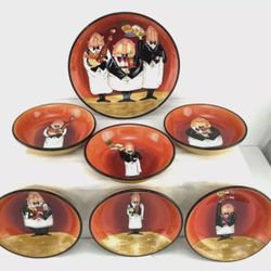 CERTIFIED INTERNATIONAL TRACY FLICKINGER "DINNER IS SERVED" 7 PC. PASTA BOWL SET