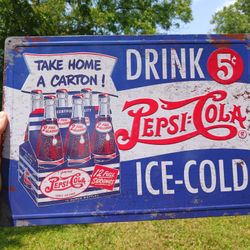 New Pepsi Cola Sign 17"x12