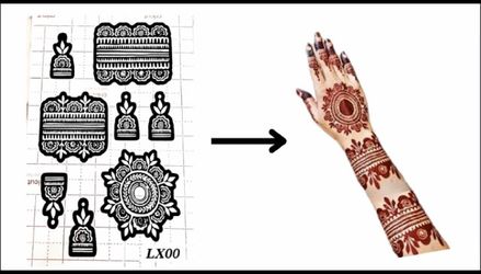 Henna Stencil to Use with Real Henna for a Pattern