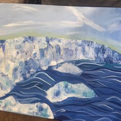 Ice Wall With Ocean 