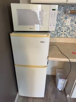 Mini fridge and microwave