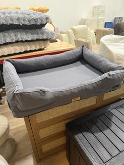 Large Bolster Dog Bed: Washable Sofa Pet-Bed with Removable Cover Low Entry Orthopedic Dogs Bed, Comfort Cushion, Waterproof Liner, Non-Slip Base, 37.