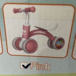 New Kids  Balance Bike Pink Colorful