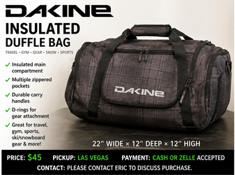 Bag-Dakine Insulated Duffel Bag – Travel, Gym & Gear Bag