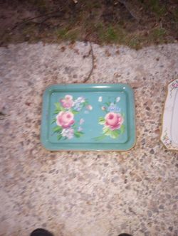 Beautiful Vintage Hand Painted Tolerware Tray From The 1950's