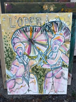 L'Opera Dans le Jardin Original Canvas Painting