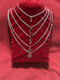 925 Silver Initial Necklace for Women and Men Dainty Letter Jewelry Personalized Gift