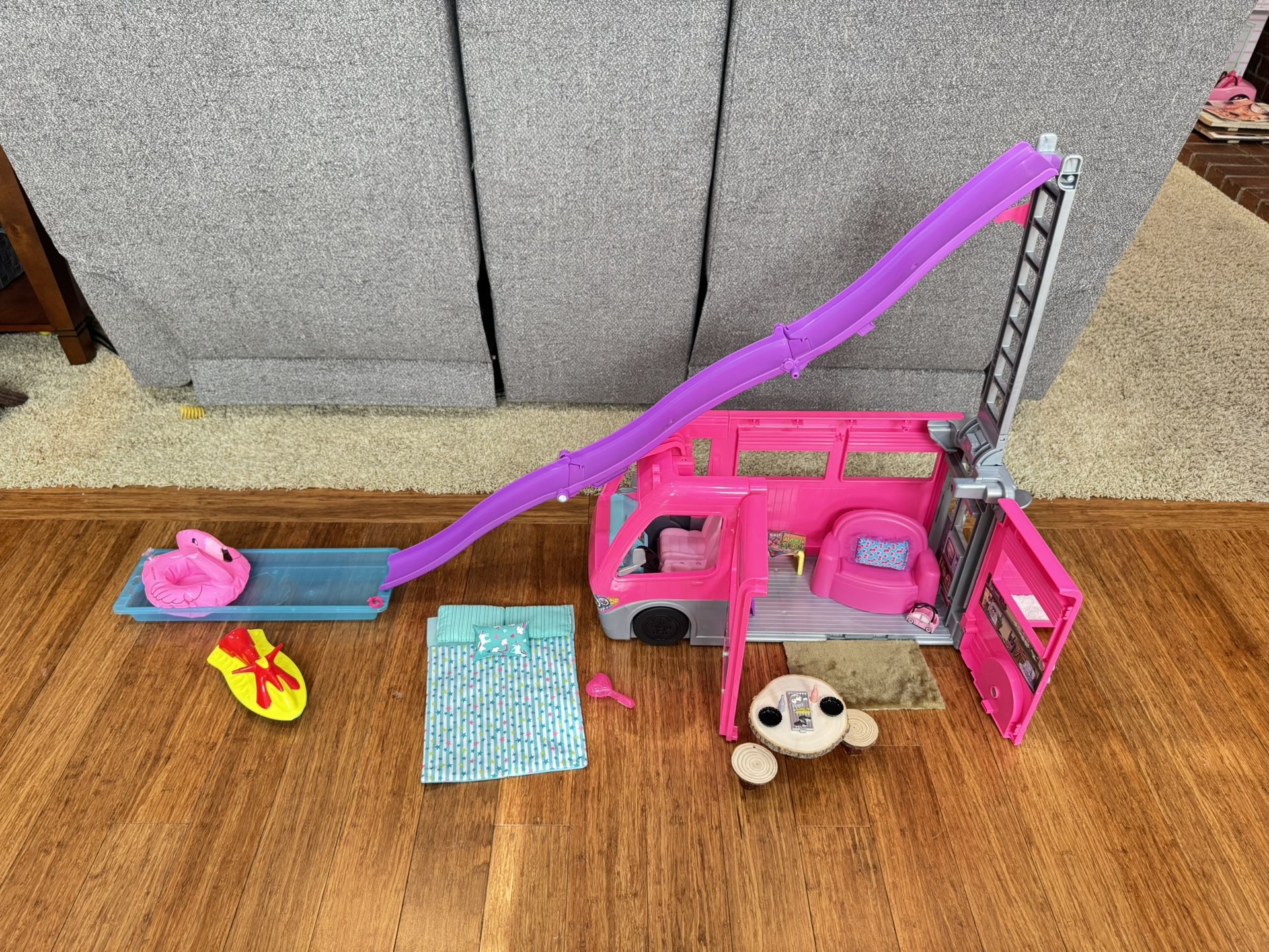 Barbie Doll DreamCamper/ Van Playset with Slide and Pool & Accessories