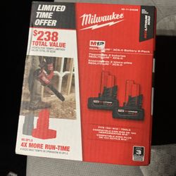 2pk Milwaukee M12 6.0 Batteries $100