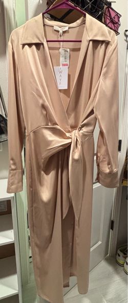 Satin Wrap Midi Dress