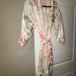 Satin Flowers Robe