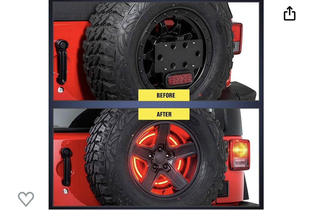 Jeep Wrangler Spare Tire Brake Light Wheel Light 