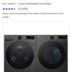 LG Front Load Washer with TurboWash 360 and GAS Dryer with TurboSteam