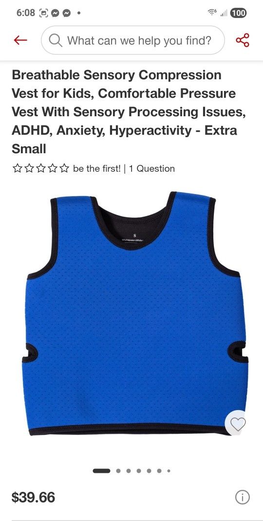 Ted Kangaroo Sensory Vest Xs