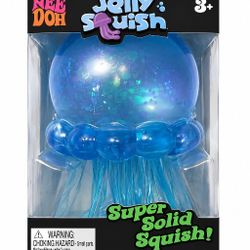 Nee Doh Jelly Squish Super Solid Blue Sensory Tactile Squeeze Toy 3+