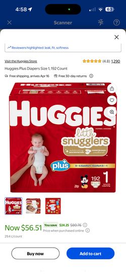 Huggies Little Snuggles Plus Diapers Size 1