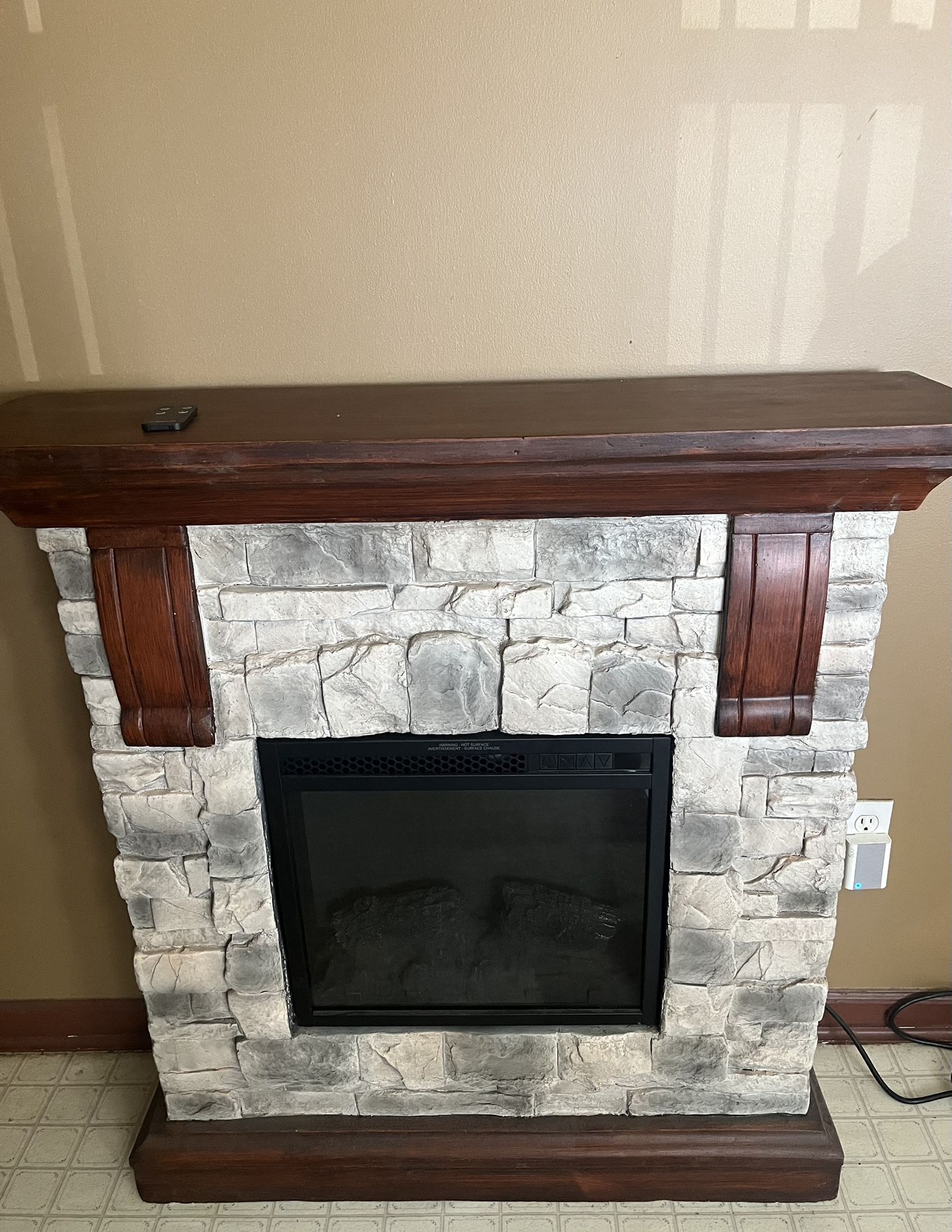 Living Room Set , Fireplace, Lamps And Wall Accessories
