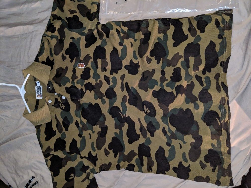 Bape camo polo XL