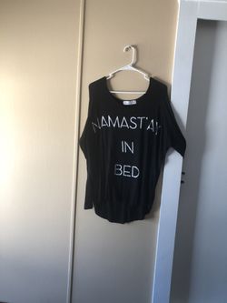 Namastay In bed Shirt, Softest Cotton Fabric, Long Sleeve, One Size, $8.00