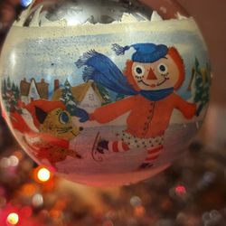 Vintage 1973  Bobbs-Merrill Raggedy Ann And Andy Christmas Ornament